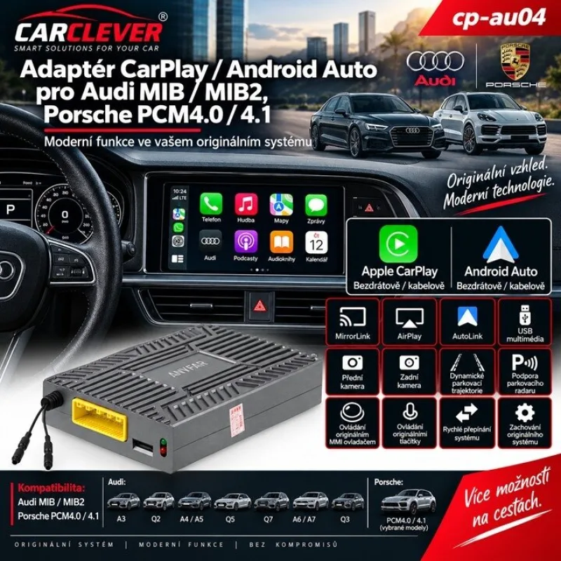 Adaptér CarPlay/Android Auto Audi MIB/MIB2, Porsche PCM4.0/4.1 cp-au04