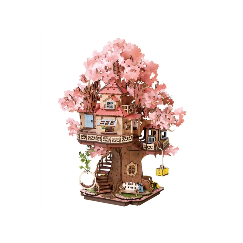 RoboTime RoboTime 3D drevená skladačka Domček na strome Sakura