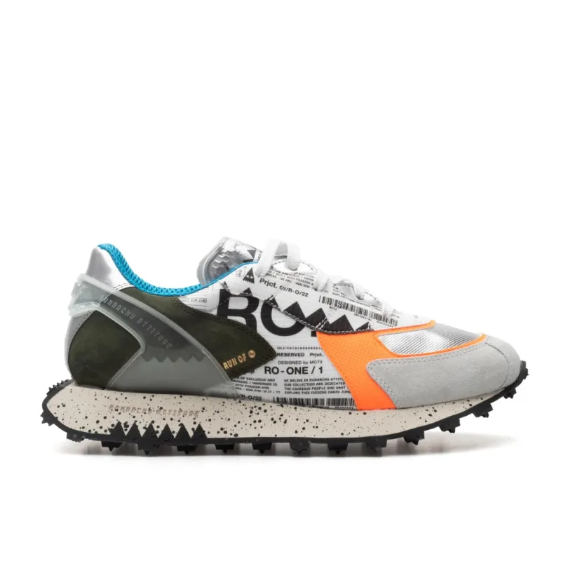 Run Of Ro1 Jet Seude Nylon Sneakers White - 44