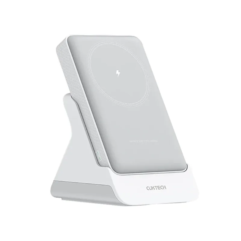 Magnetická power banka Cuktech WPB100N 20W 10000mAh so stojanom – biela