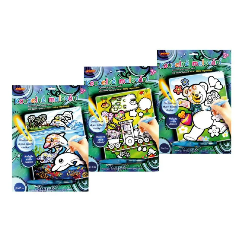 SMT Creatoys Kúzelné maľovanie vodou 20x25cm asst 3 druhy na karte