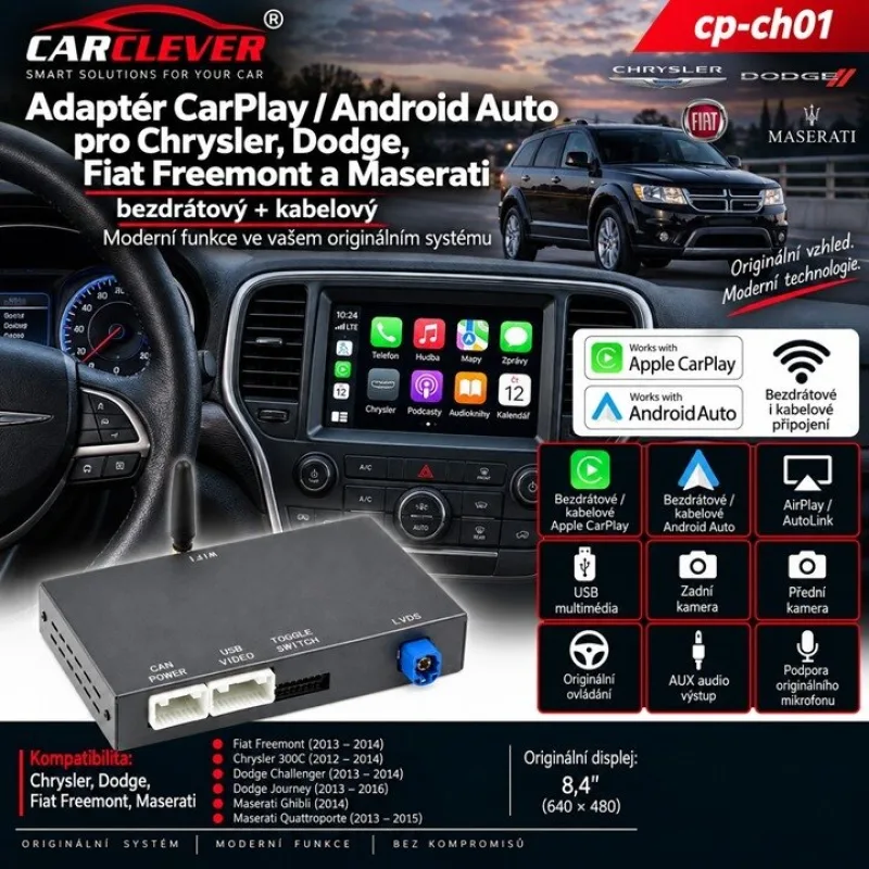 Adaptér CarPlay/Android Auto Chrysler, Dodge, Fiat Freemont cp-ch01