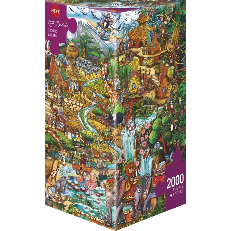 Puzzle Heye 2000 dielikov Triangular Rita Berman - Exotické safari