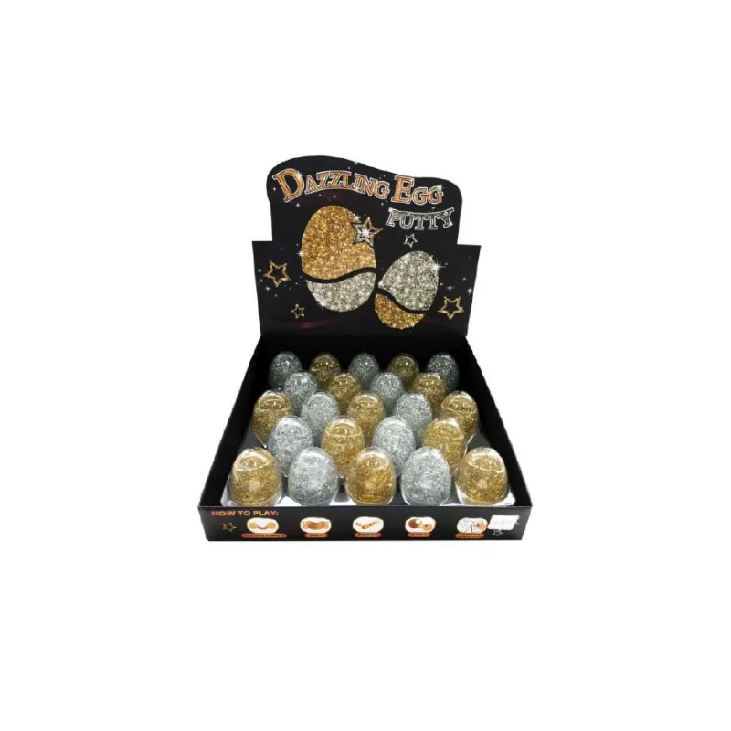Teddies Sliz - hmota vajce trblietavé glitter 7cm asst 2 farby