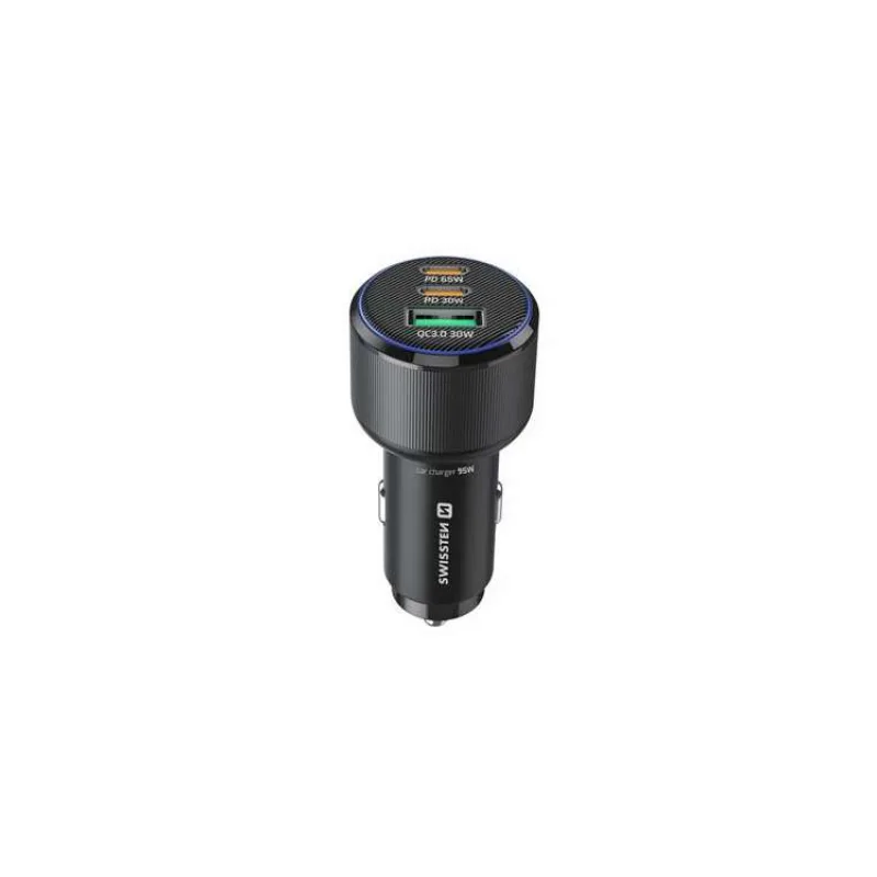 Swissten Cl Adaptér 2x USB-C PD + USB-A, 95W Černý (20111906)