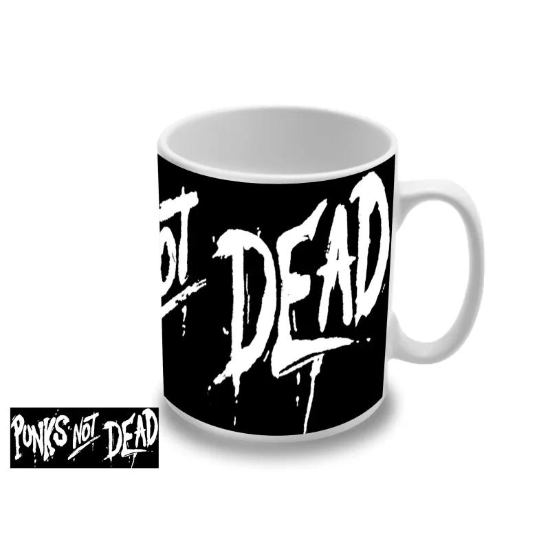Punks not Dead - White Logo (hrnček)
