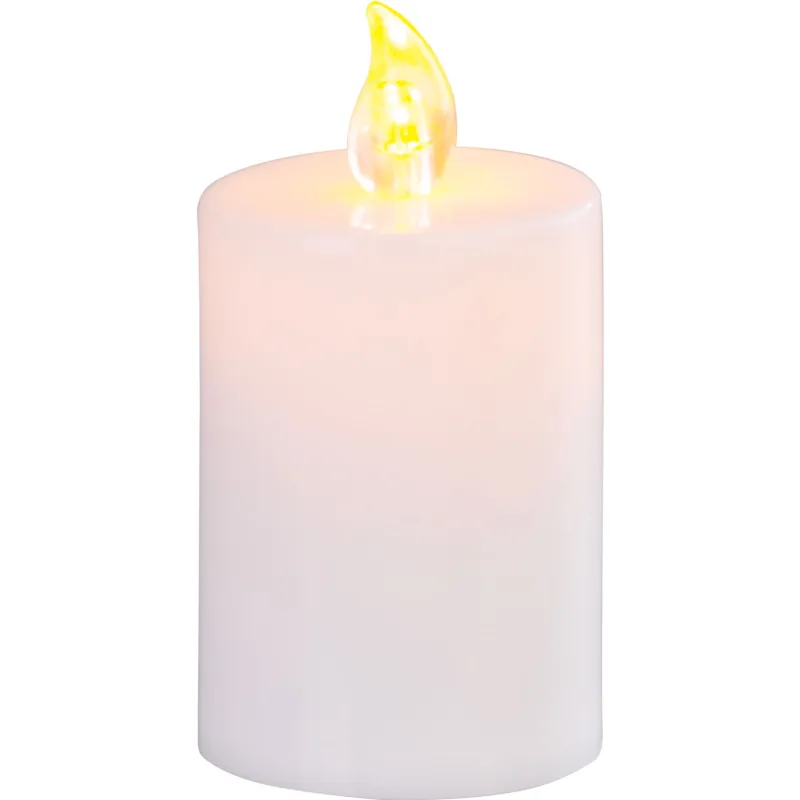 Sviečka na hrob LED, biela, 5,5x10,5 cm, s batériami