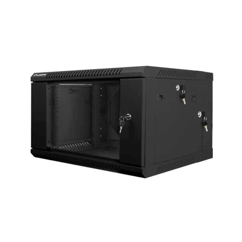 LANBERG RACKOVÁ SKŘÍŇ 19" DVOUDÍLNÁ NÁSTĚNNÁ 6U/600X600 (FLAT PACK) ČERNÁ WF02-6606-10B