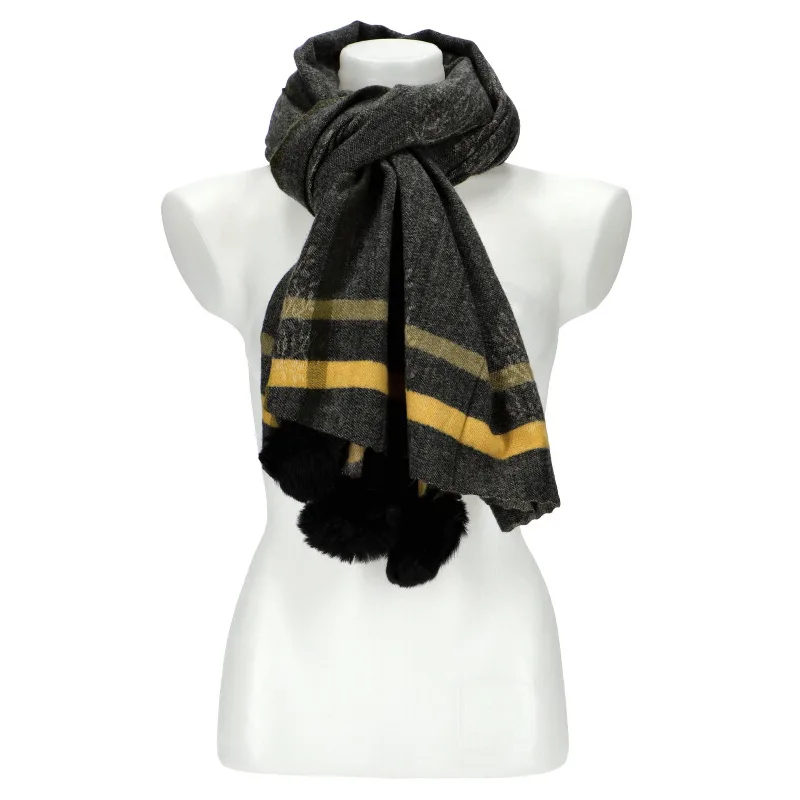 Cashmere Dámska čierna teplá dlhá zimná šála 192x69 cm