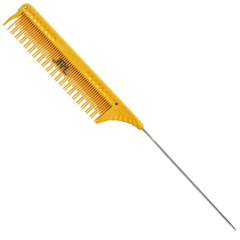 JRL Professional Profesionálny tupírovací hrebeň s kovovou špičkou JRL Teasing comb J103 - žltý