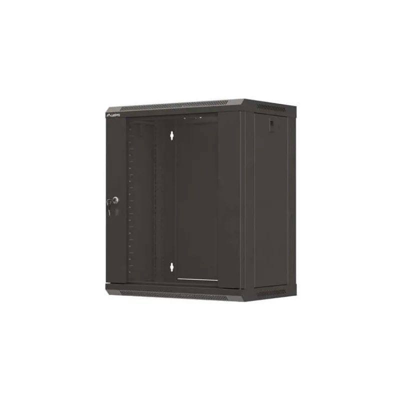 LANBERG 19" RACKOVÁ SKRIŇA PRO MONTÁŽ NA STENU 12U/540X350 (PLOCHÉ BALENIE) S PROSKLENÝMI DVERMI ČIERNA (WF03-5312-10B)