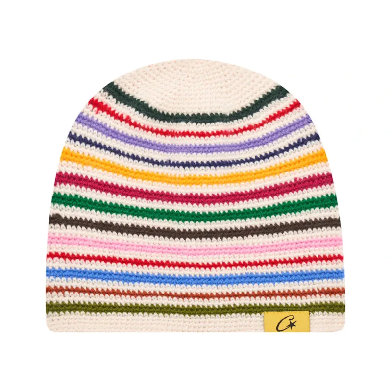 Corteiz Crochet Beanie White/Multi - OS