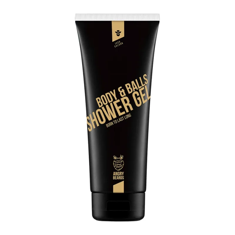 Pánsky sprchový gél na telo a gule ANGRY BEARDS Body & Balls Shower gél Jack Saloon 230 ml