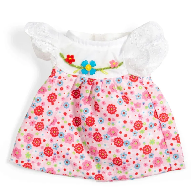 Bigjigs Toys Bigjigs Toys Ružové šaty s čipkovanými rukávmi pre bábiku 28 cm