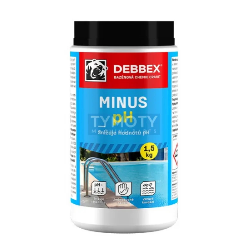 Debbex Cranit pH mínus - znižuje hodnotu pH - 1,5 kg modrastá, dóza