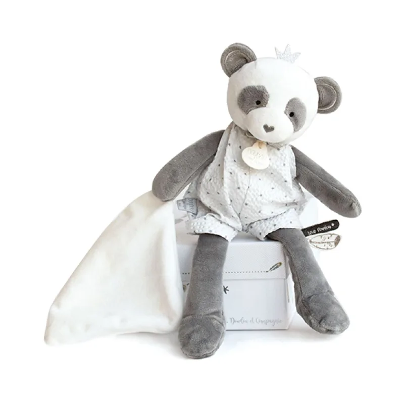 Doudou et Compagnie Paris Doudou Darčeková - plyšová panda s dečkou 28 cm