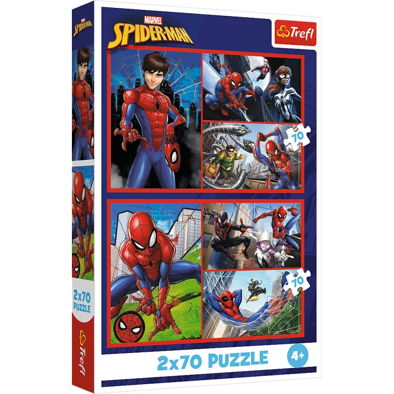 Puzzle pre deti Trefl 2x70 dielikov Spiderman: Pavúčie príbehy 2v1