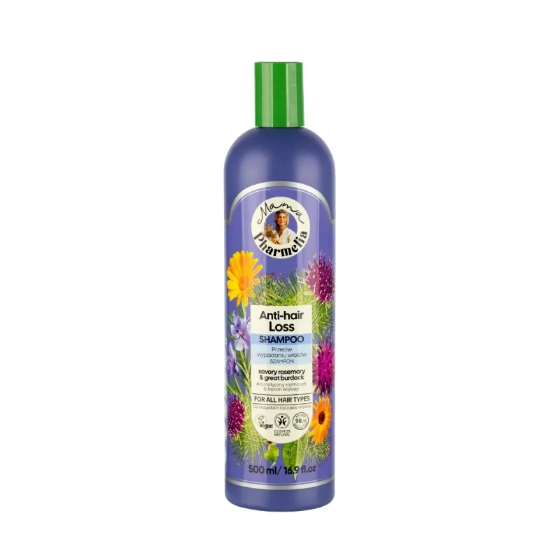 Mama Pharmelia Šampón proti vypadávaniu vlasov s rozmarínom a lopúchom - 500 ml -