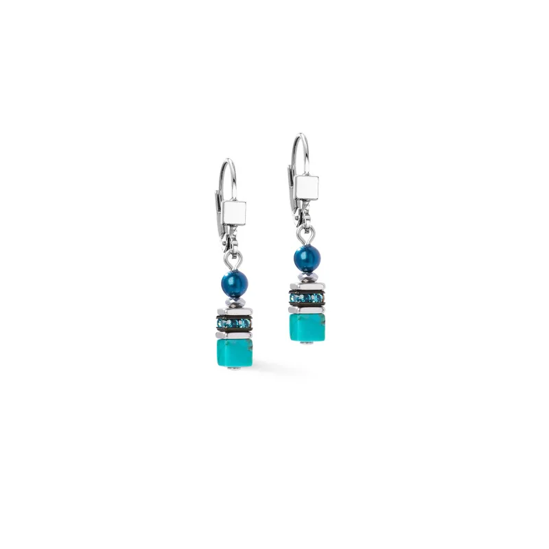 Dámske náušnice Coeur de Lion Princess Teal Glow 2103/20-0624