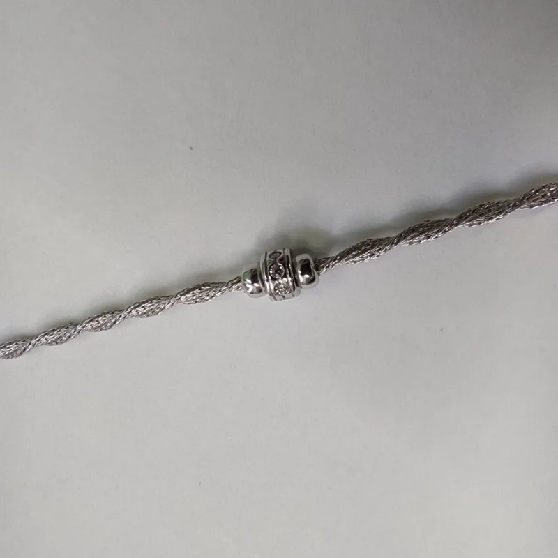 nár točený s ozdobou s CZ dĺžka náramku 17+3cm