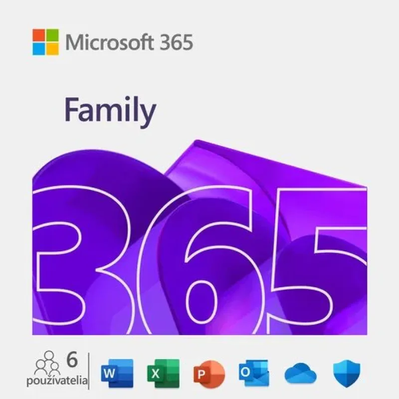 Microsoft 365 Family - predplatné 1 rok, až 6 osôb - elektronická…