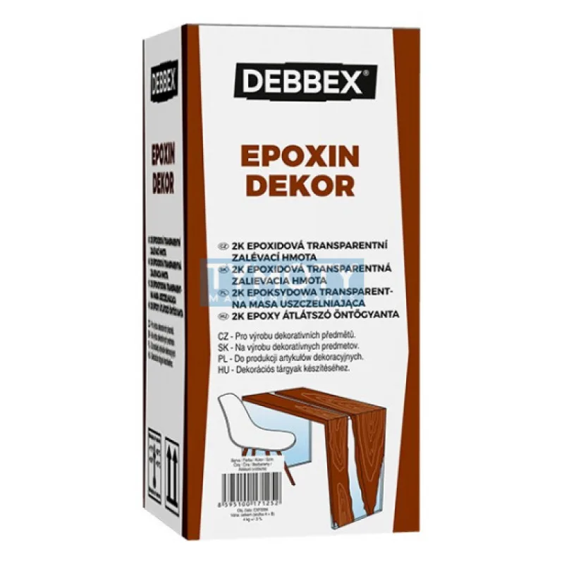 Debbex EPOXIN DEKOR - Epoxidová živica na zalievanie - 1 kg transparentná, sada téglikov