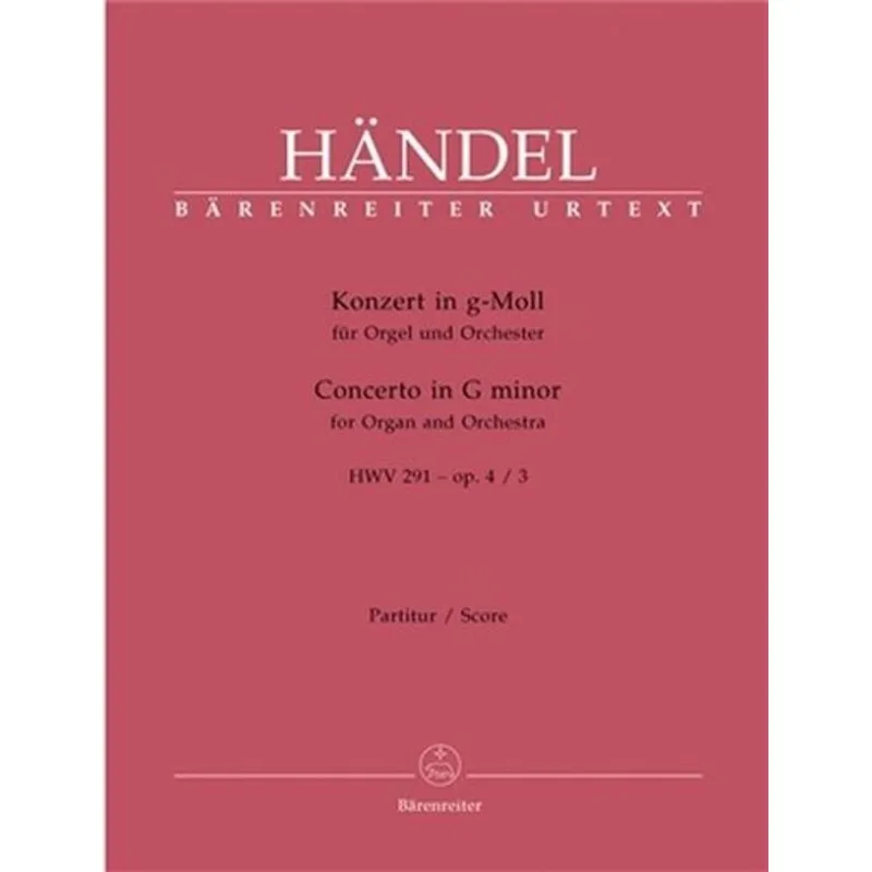 Bärenreiter Koncert pro varhany a orchestr g moll op. 4/3 HWV 291