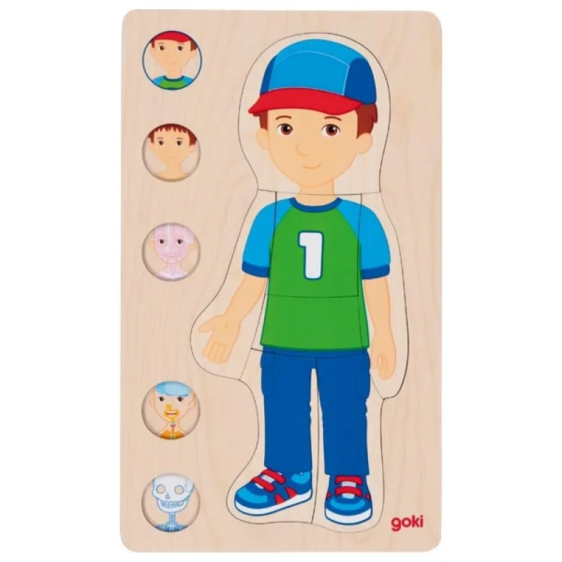 Goki Goki Drevené puzzle Ľudské telo - chlapec