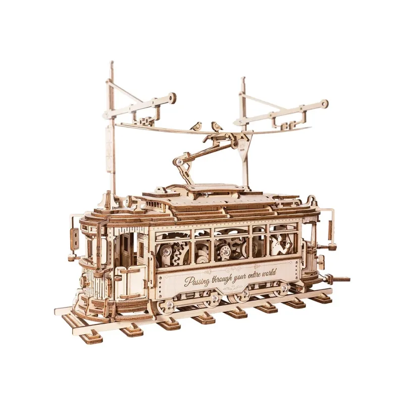 RoboTime RoboTime 3D Drevené mechanické puzzle Električka