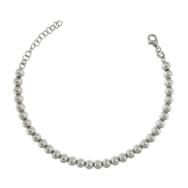 Strieborný guľôčkový náramok 4mm dĺžka náramku 18+3cm