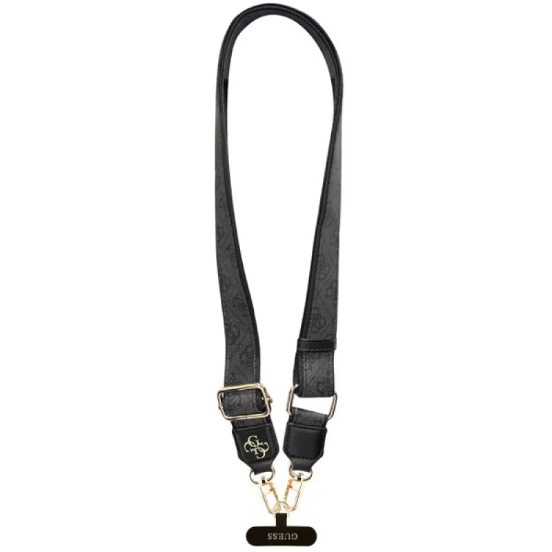 Guess Crossbody Popruh PU 4G Metal Logo čierny