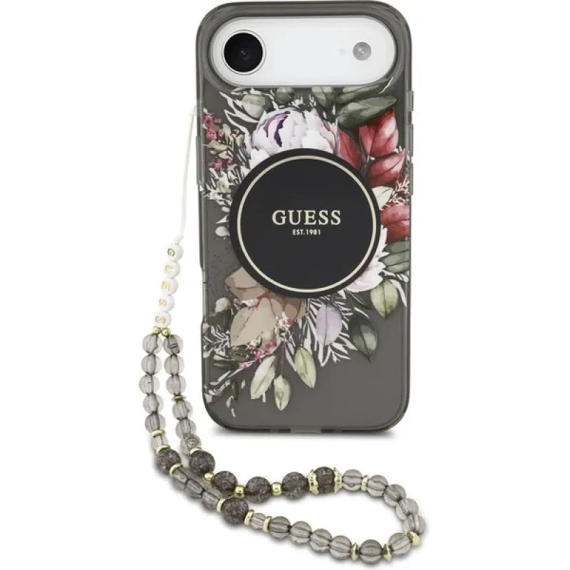 Guess IML Flowers Strap MagSafe kryt iPhone Air čierny 57983126984