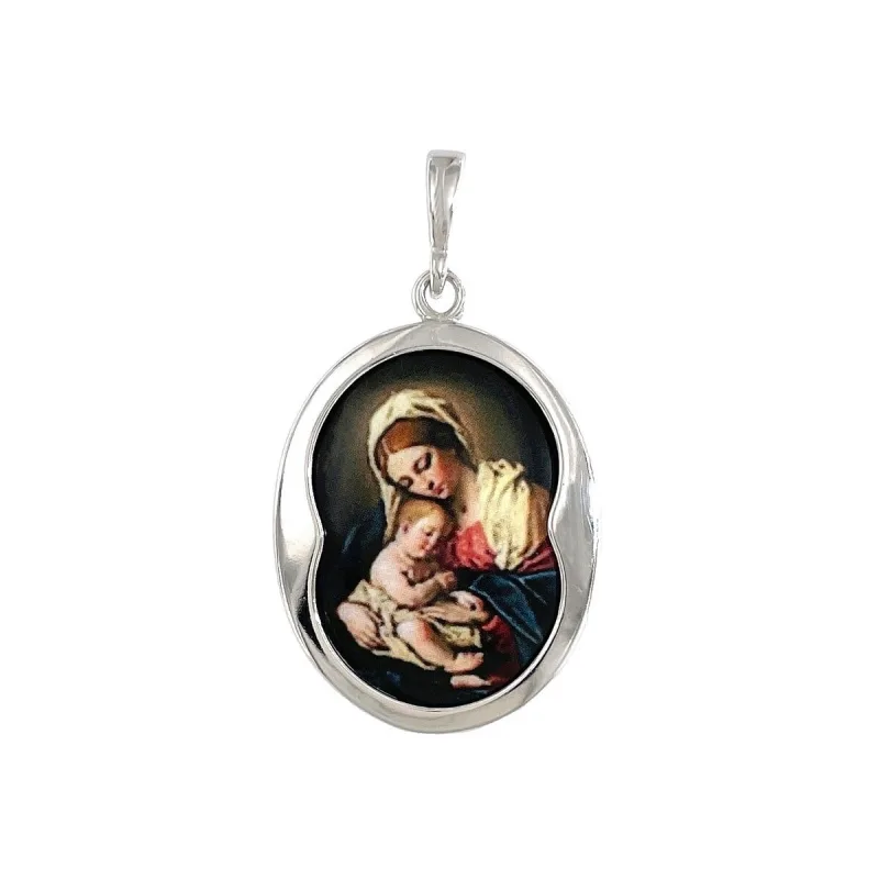 Prívesok madonka červeno biela 446759003