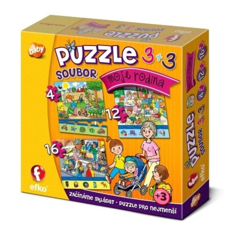 Soubor puzzle Efko 3 v 1, Moje rodina