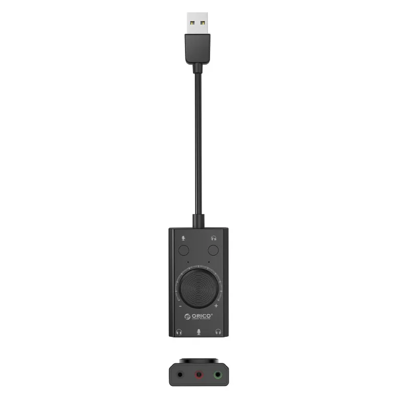 Orico SC2 externá multifunkčná zvuková karta s USB-A - čierna