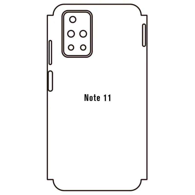 Sunshine Xiaomi Redmi Note 11 4G Zadná Hydrogél ochranná fólia Strih: Zadná časť a rám 5, Typ fólie: Číra
