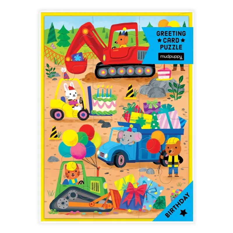 Mudpuppy Mudpuppy Puzzle s blahoželaním Na stavenisku