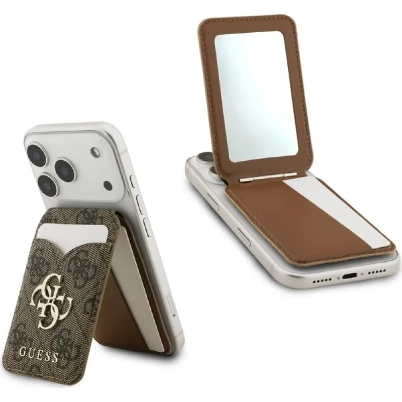 Guess PU 4G Mirror MagSafe Cardslot Peňaženka so Stojanom hnedá…