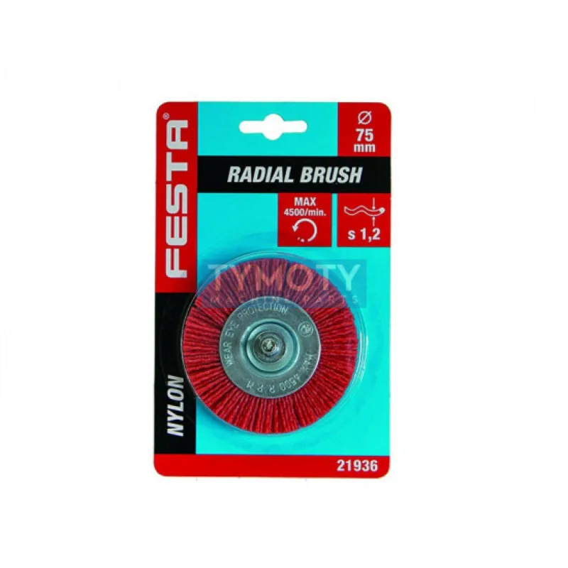 Kefa rotačná radiálna nylon 75 mm stopka, FESTA 21936