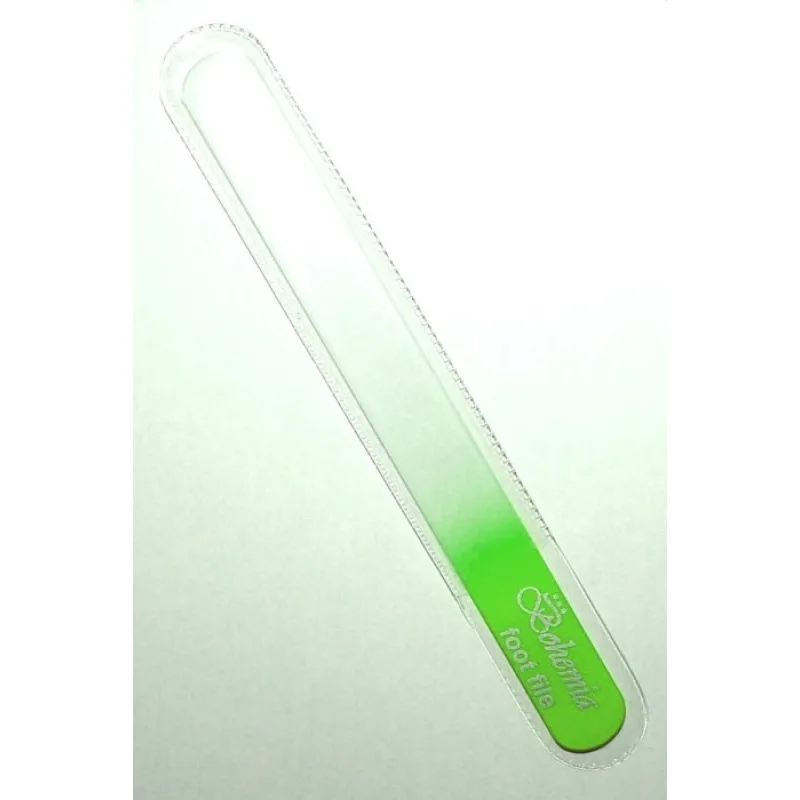 BOHEMIA CRYSTAL Veľký sklenený pilník na nechty- 200mm - sv. zelený