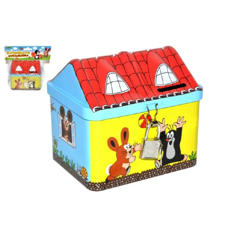 Wiky Pokladnička Krtko domček plech 11,5 cm v sáčku