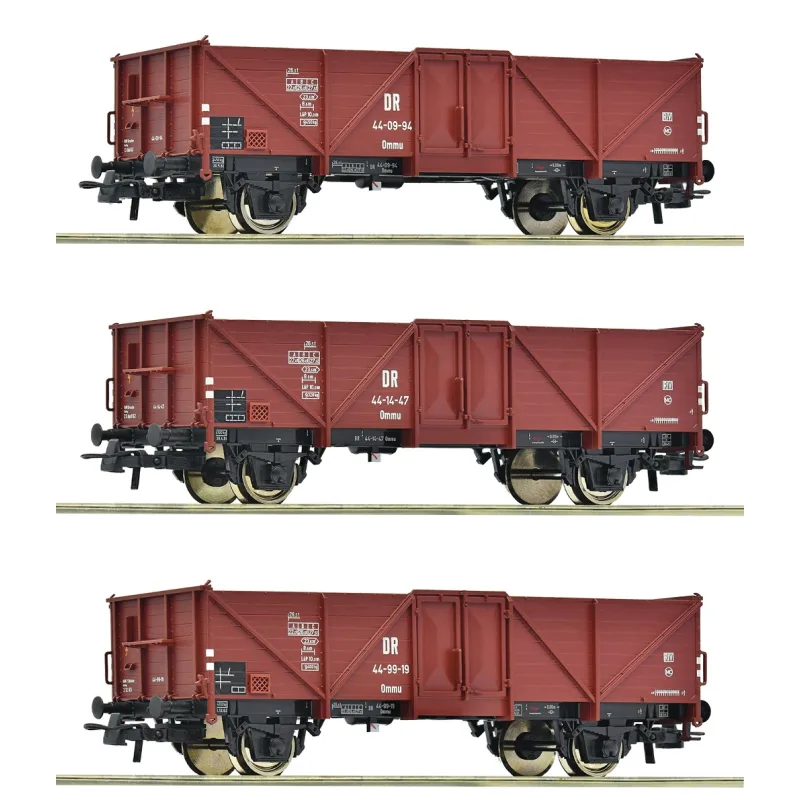 Roco Roco Súprava 3 ks otvorených nákladných vozidiel DR - 6600115