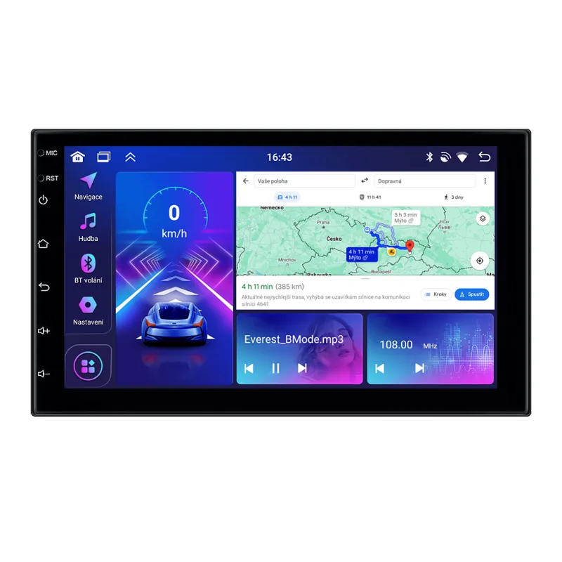 Bmode 2DIN autorádio PU01 Android s GPS Varianta: RAM 4GB, ROM 64GB 1826/RAM
