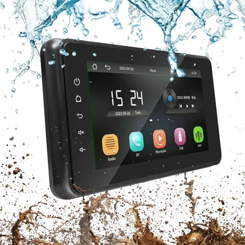Voděodolné autorádio s 8" LCD/USB/Bluetooth/CarPlay/AndroidAuto/IP6X scc280caIP