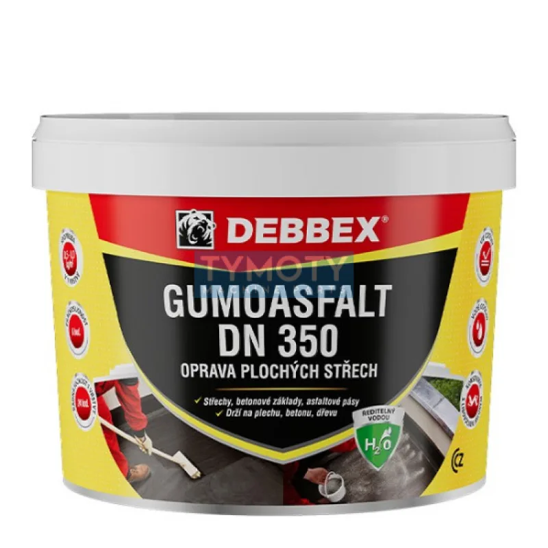 Debbex Gumoasfalt DN 350 (na vodnej báze) - 10 kg čierna, vedro