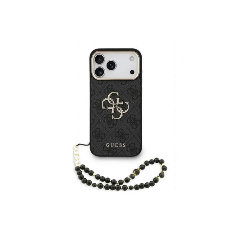 Guess PU 4G Metal Logo Strap kryt iPhone 18 Pro Max čierny (57983131390)