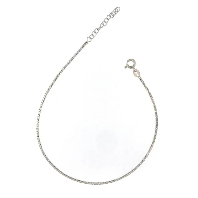 Strieborná retiazka na nohu box chain