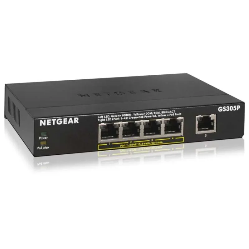 Netgear 5PT POE/POE+ GIGE UNMANAGED SWITCH - GS305PPv3 (GS305PP-300EUS)