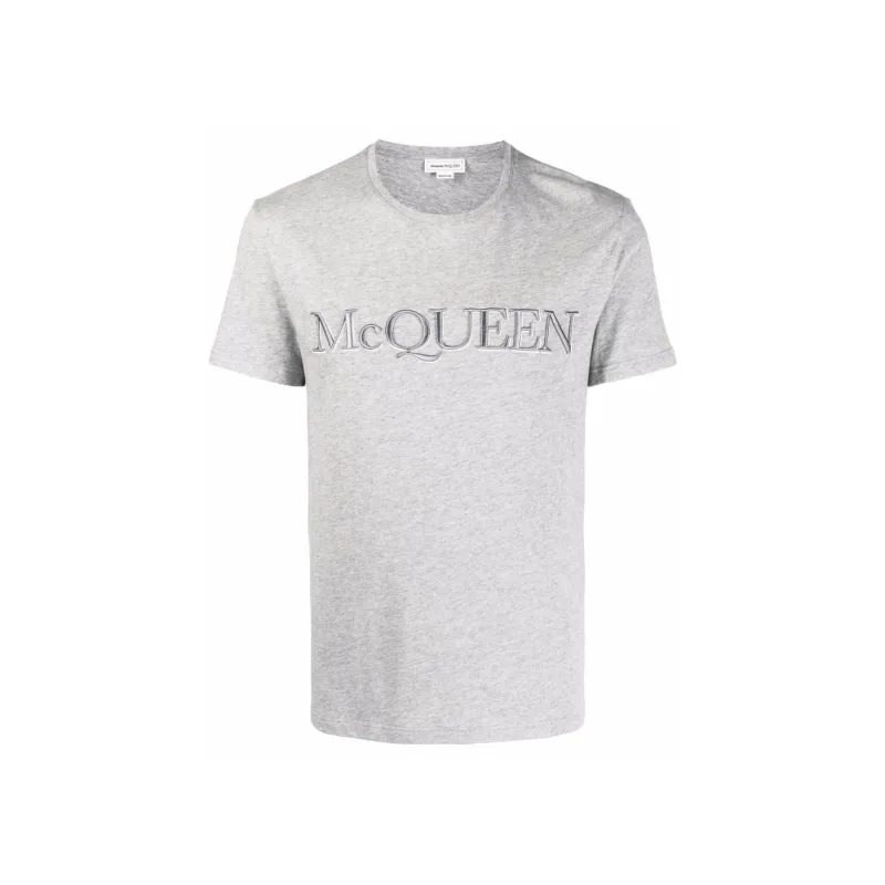Alexander McQueen Embroidered Logo T-shirt Grey - S