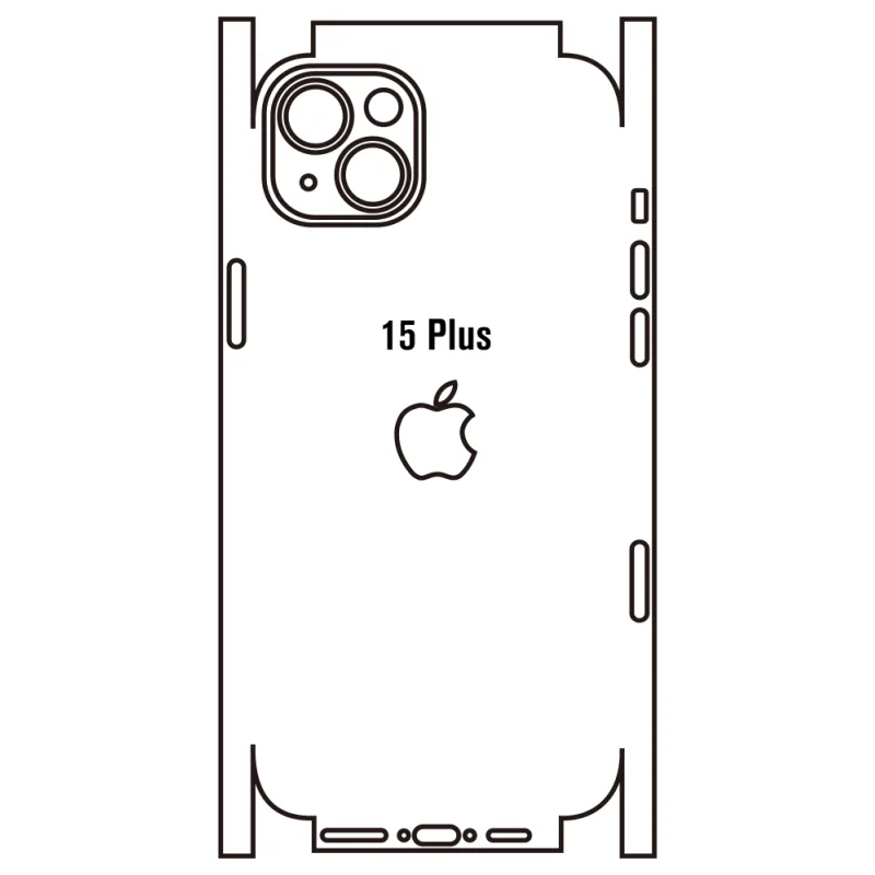 Sunshine iPhone 15 Plus Zadná Hydrogél ochranná fólia Strih: Zadná časť a rám 3, Typ fólie: Číra
